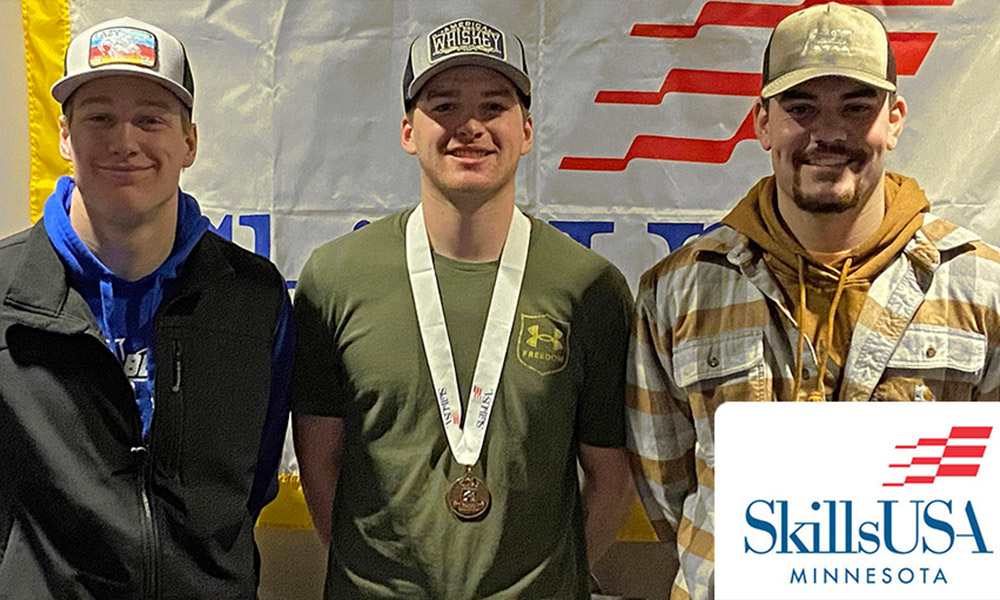 Three welding students from Minnesota West