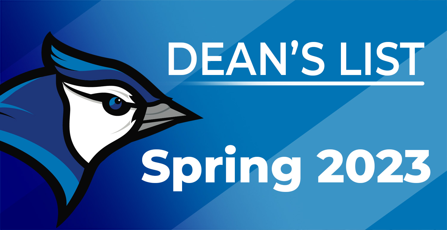 Bluejay logo Dean's List Spring 2023 Header